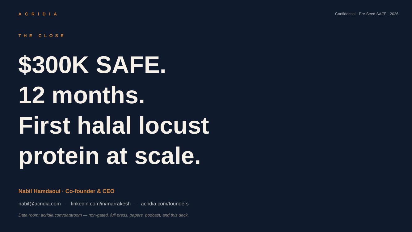 JARADY pitch deck — slide 12